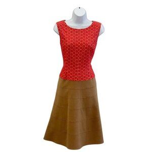 Anne Klein Women's M Geometric A-Line Dress Multicolor Party Cocktail